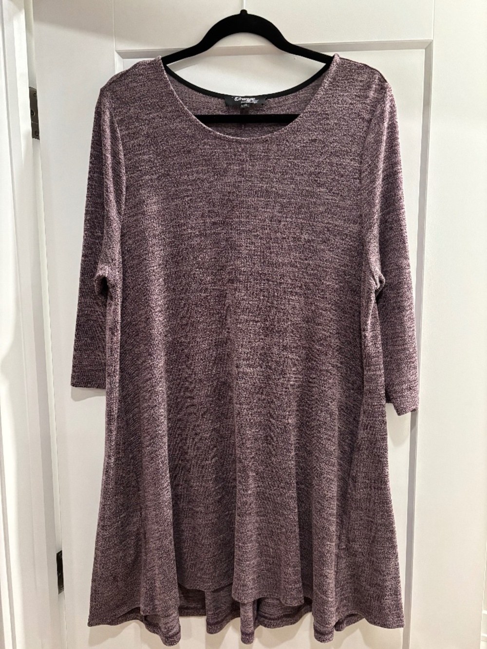 Orange Fashion Village Marled Knit Flowy Swing Tunic Dress